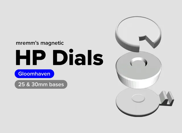 Magnetic HP Dials Gloomhaven Monster Base