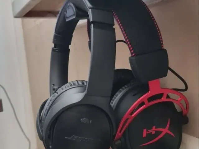 Longer under desk headset hanger