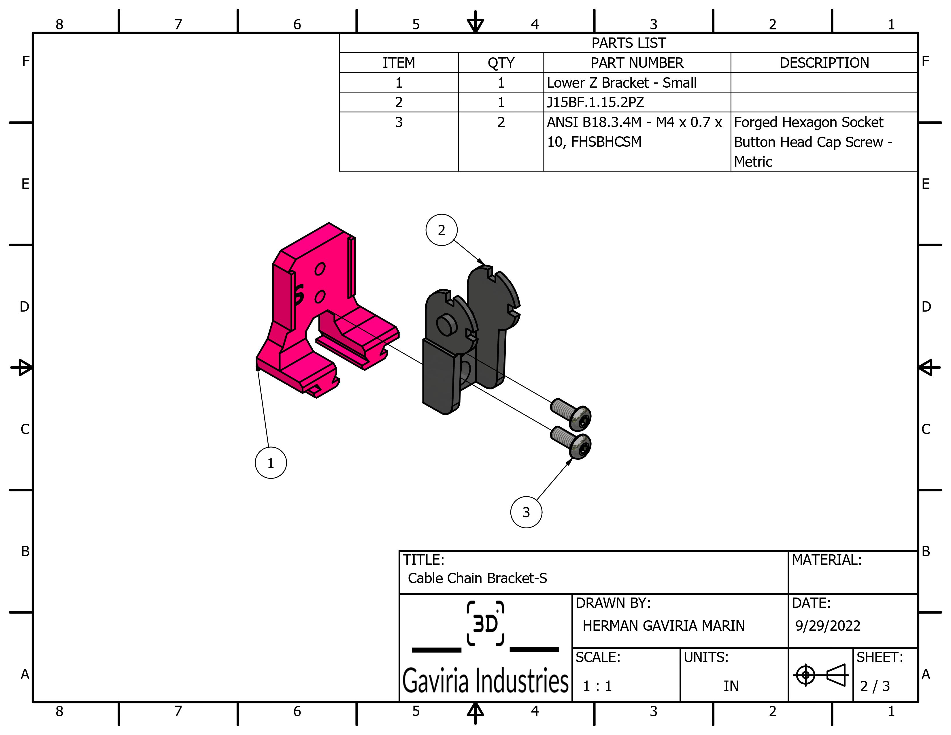 Miniatura 7 do modelo 3D Cable Chain Brackets - Ender 3