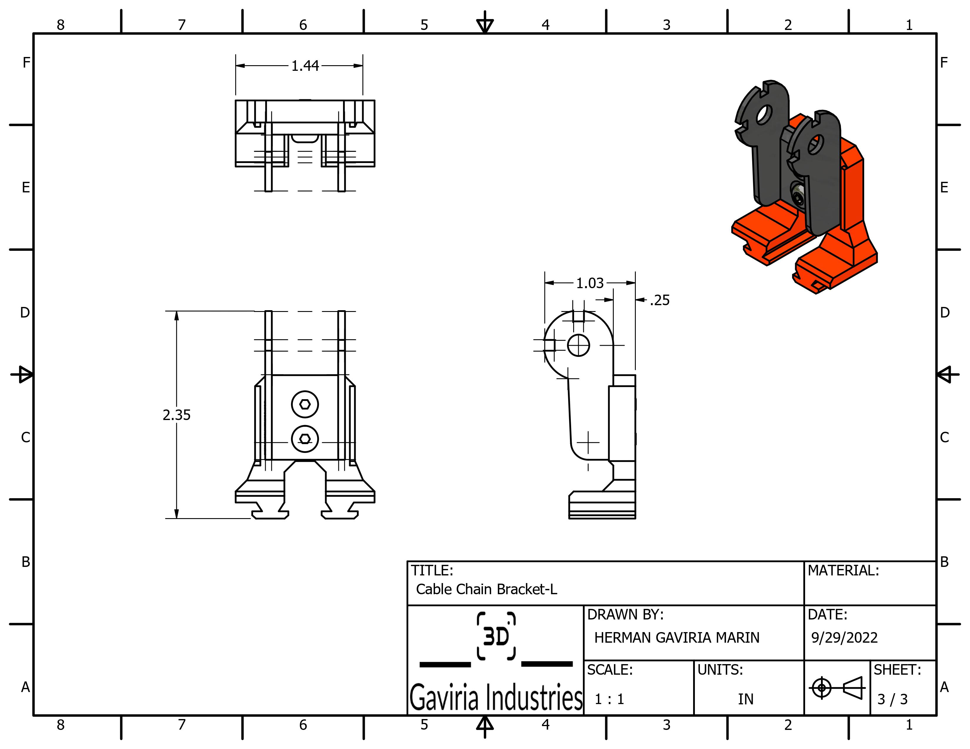 Miniatura 9 do modelo 3D Cable Chain Brackets - Ender 3