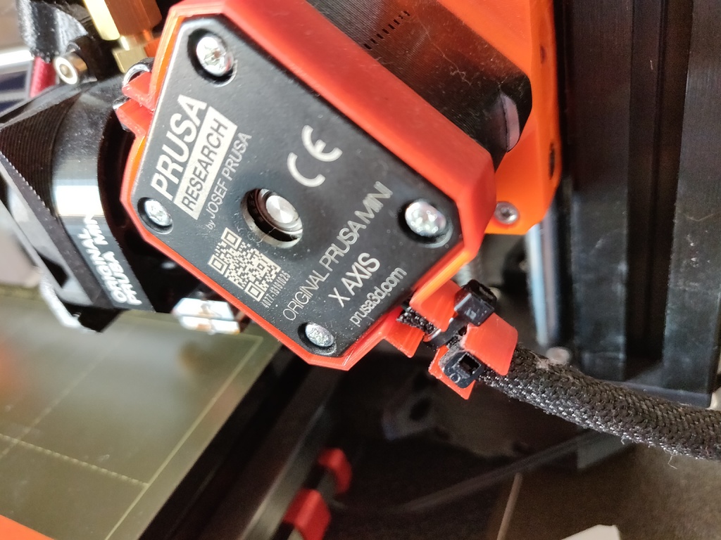 Prusa Mini X-Axis cable strain relief larger ziptie
