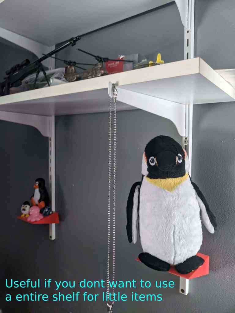 Shelf that fits standard shelving rails with slots