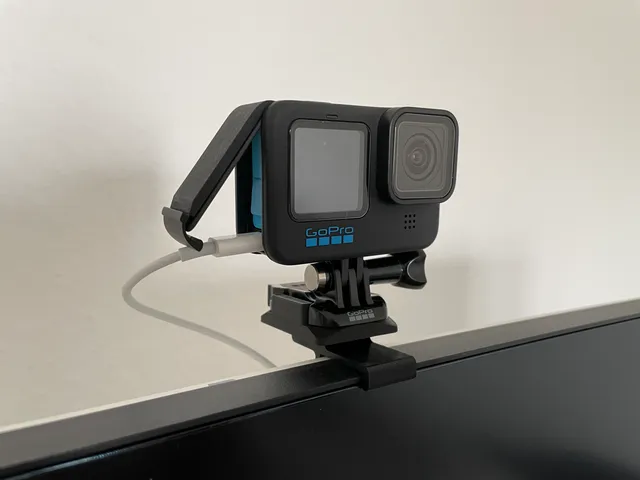 GoPro webcam clip mount for LG monitor