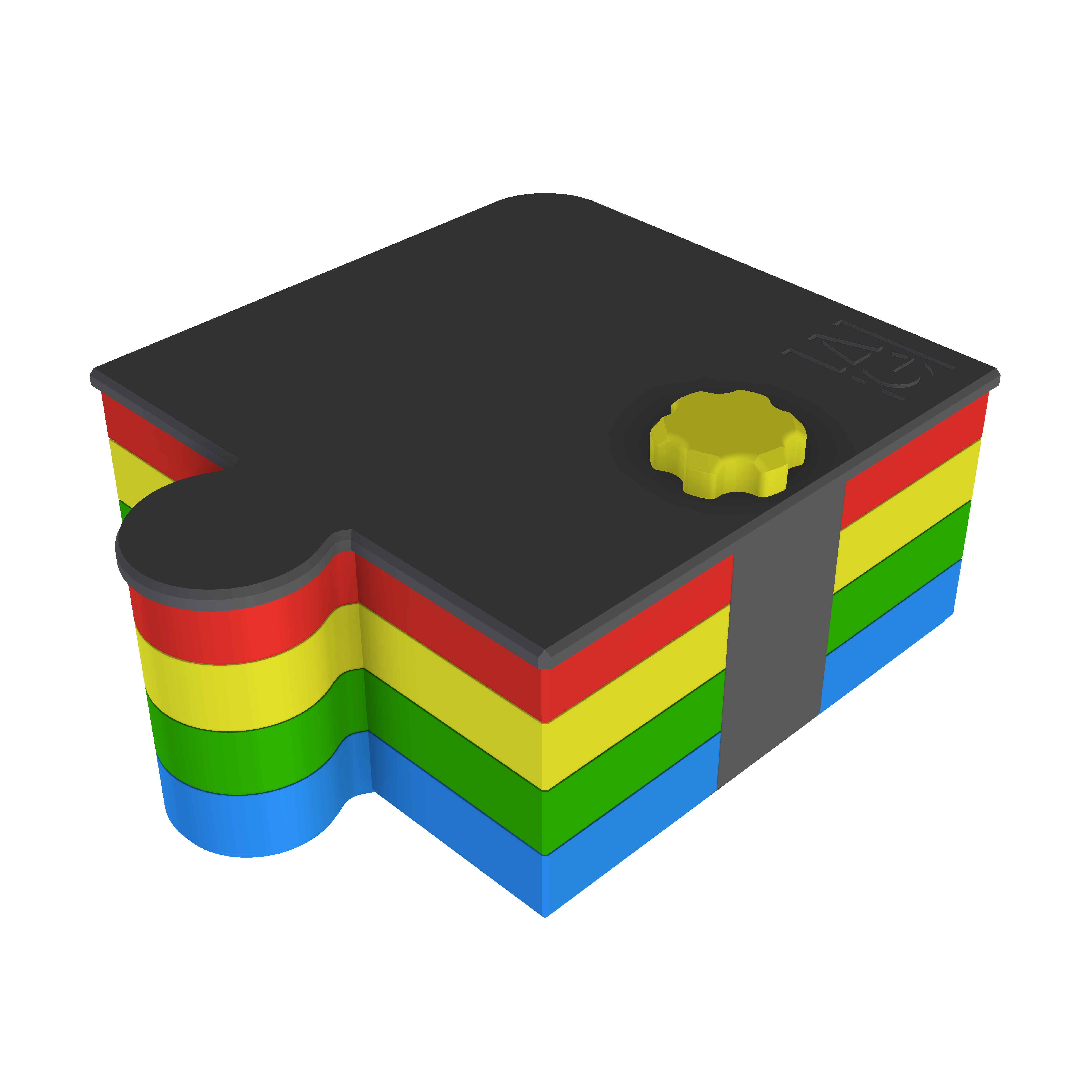 Stackable Puzzle Piece Organizer with Lid by anhaga Download free STL