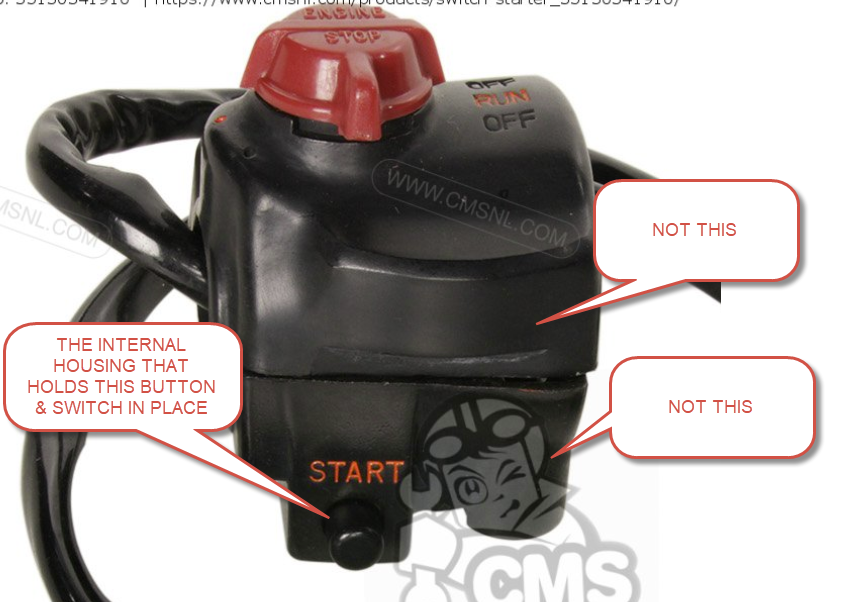 Internal push-start switch housing for CB750-K6