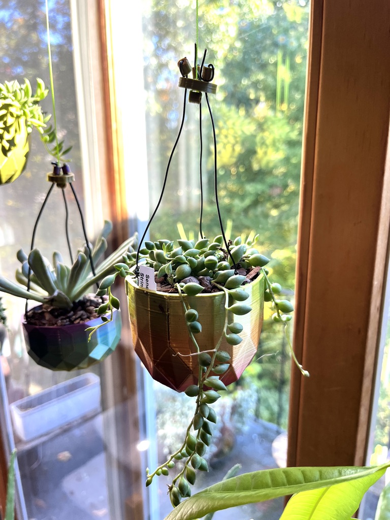 Faceted low poly hanging planter - 3 sizes by Rawlus | Download free ...