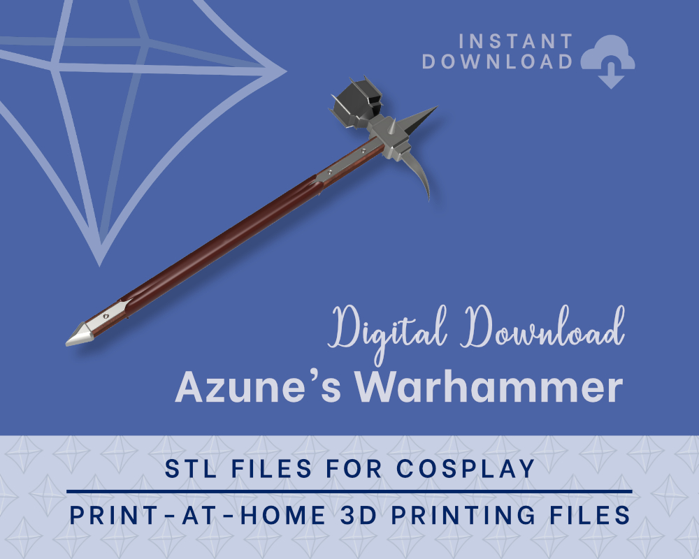 Azune Warhammer STL Files - Critical Role Cosplay Prop (Digital Download)