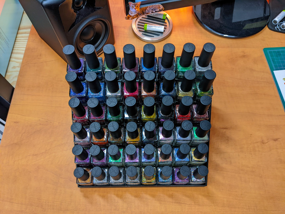 Nail polish stand for 48 Holo Taco bottles. by Goldballz Designs