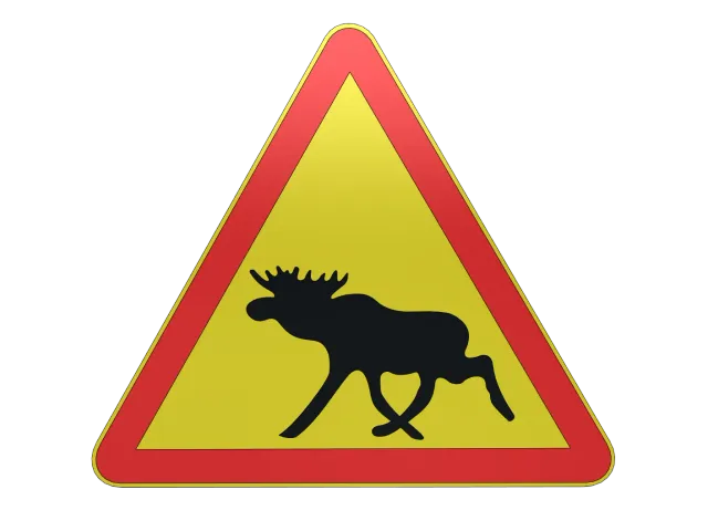 Swedish elk/moose warning sign