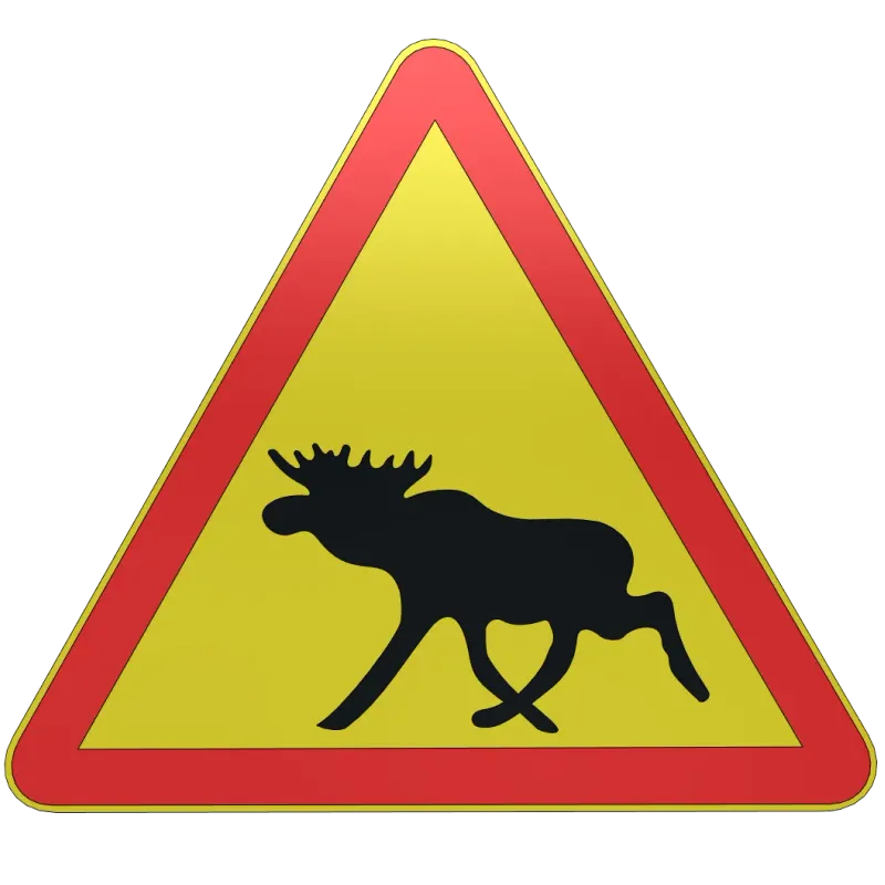 swedish moose crossing sign