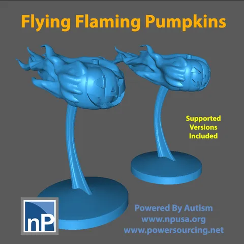 Flying Flaming Pumpkins