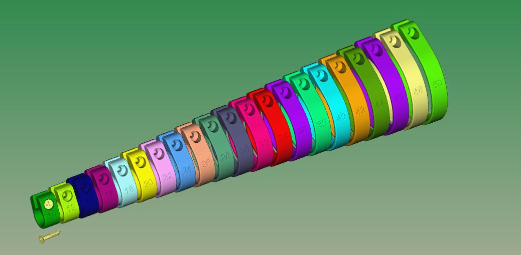 Schellen 10 bis 50 mm in 2 mm Stufung für Spax-Schraube
