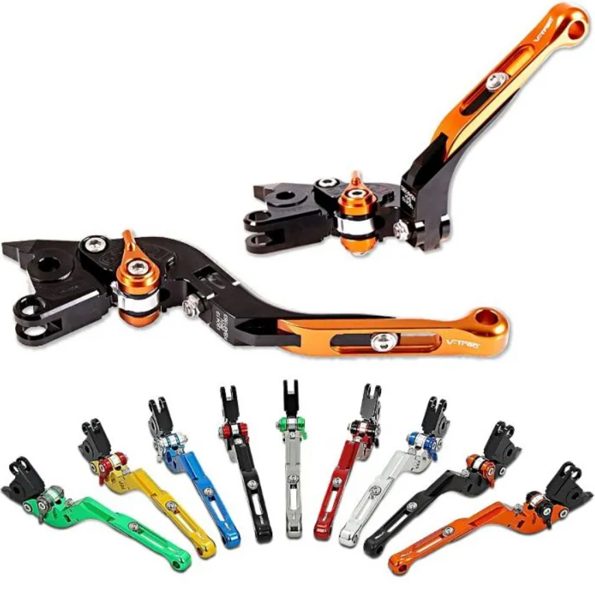 MZS Black Motorcycle Clutch Brake Levers Short Adjustable