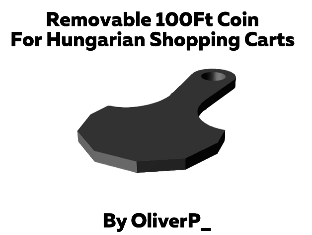 Removable 100Ft Coin for Shopping Carts (Hungarian)