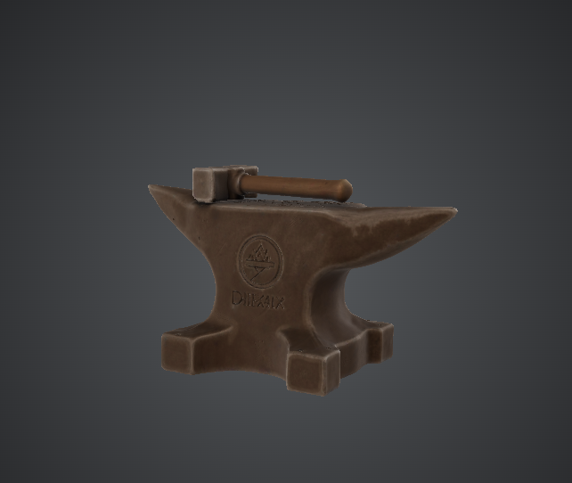 Blacksmith Anvil and Hammer – Forge Workshop Terrain Piece — thumbnail 2