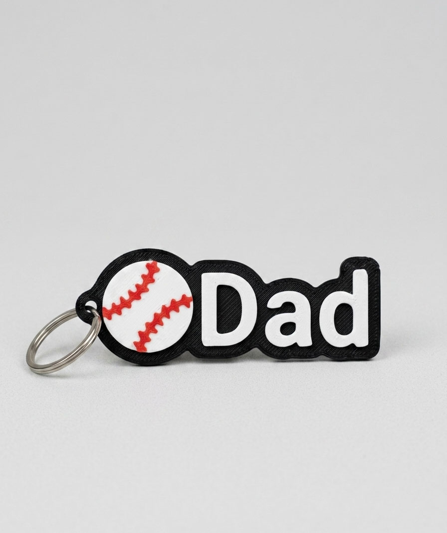 Baseball Name Keychain - Dad