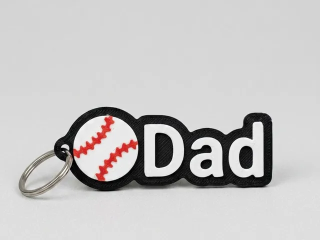 Baseball Name Keychain - Dad