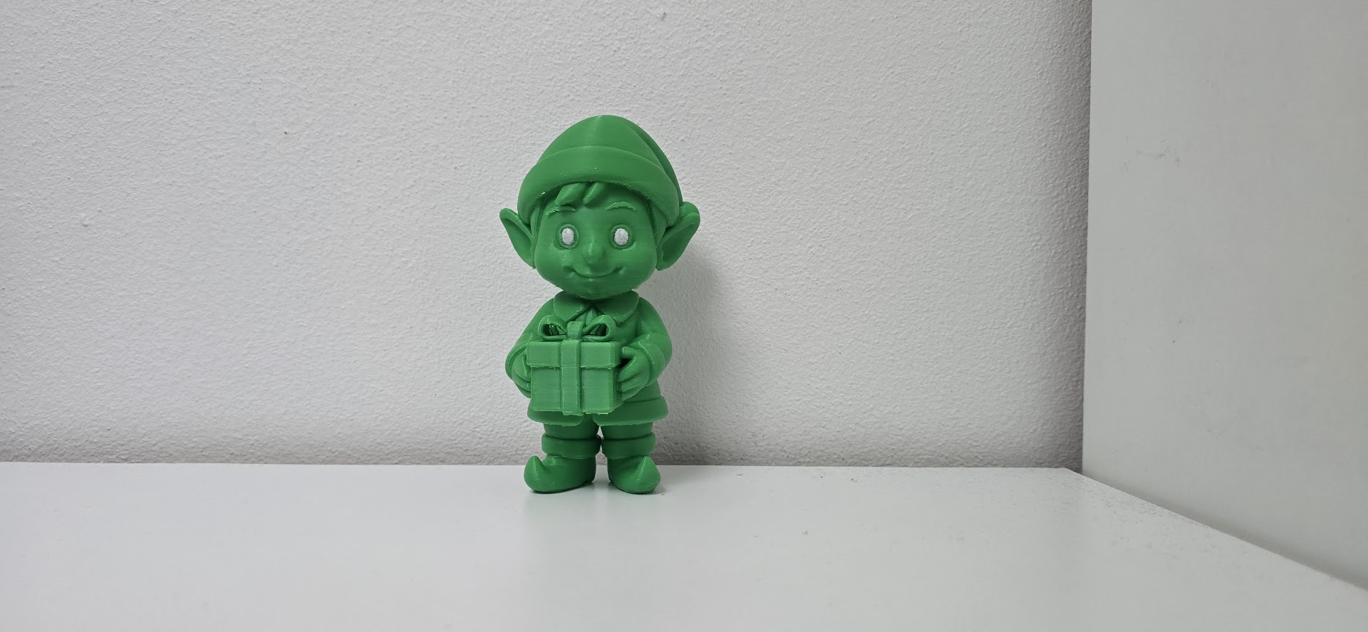 Little Elf with Gift Box Christmas Figurine