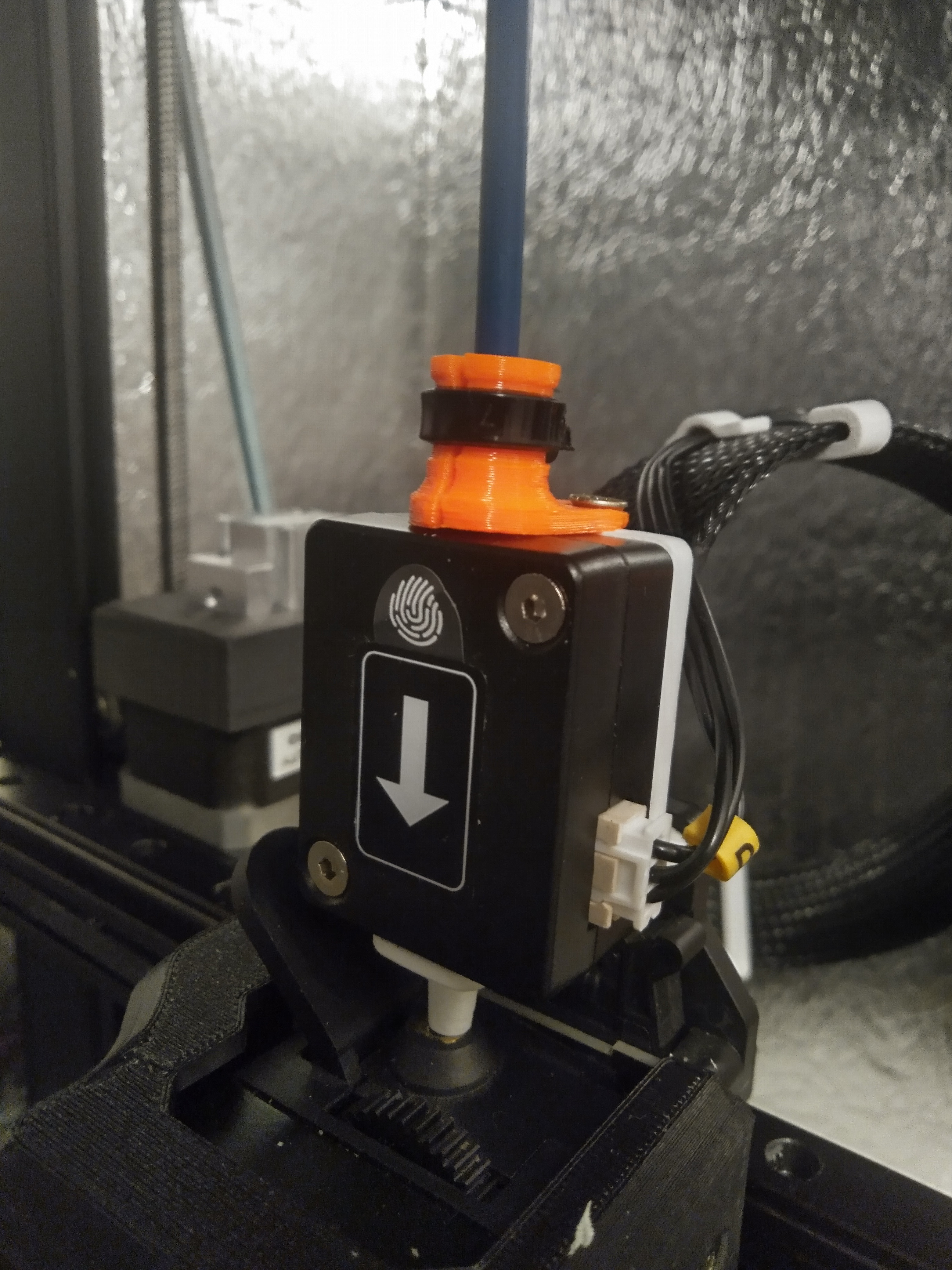 Ender 3 V3 KE/SE Filament Sensor Head Mount - PTFE Simple connector
