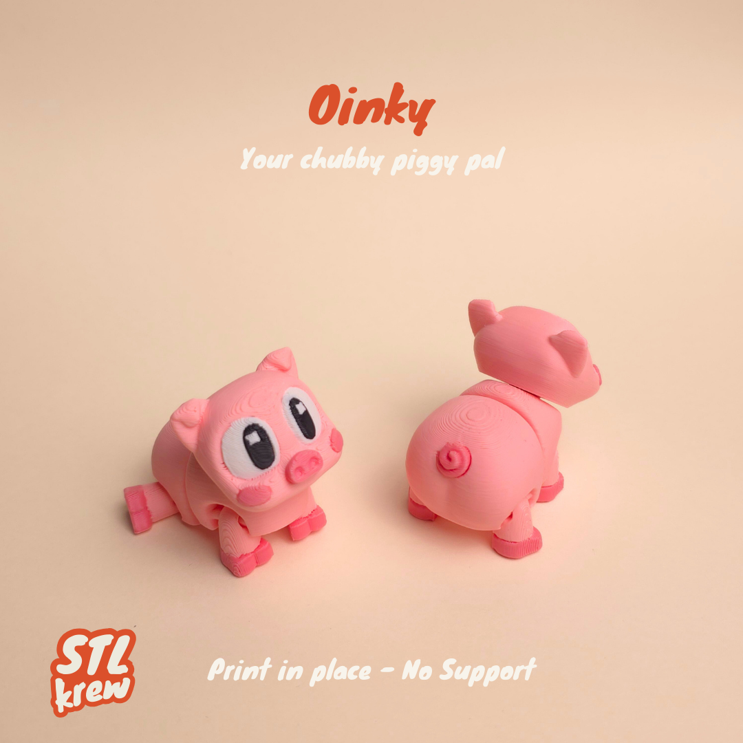 Cute articulated Pig - Oinky, no support