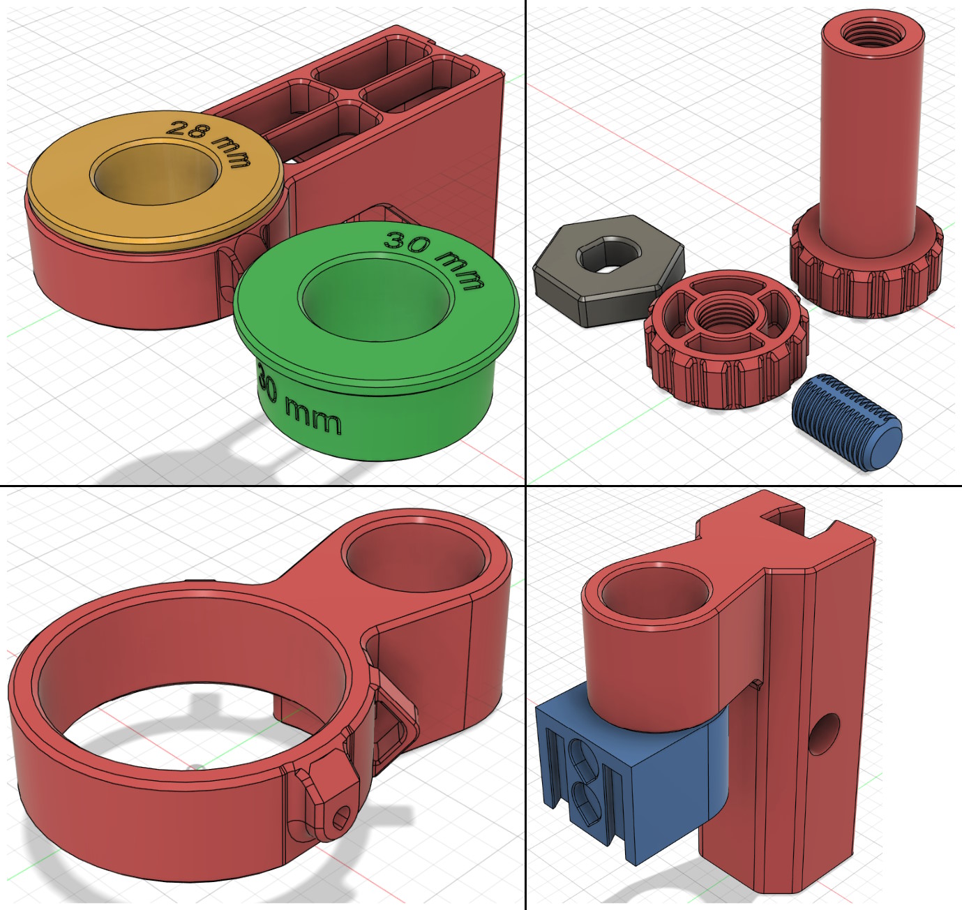 Adjustable digital microscope holder bracket - Remix files (Fusion360)