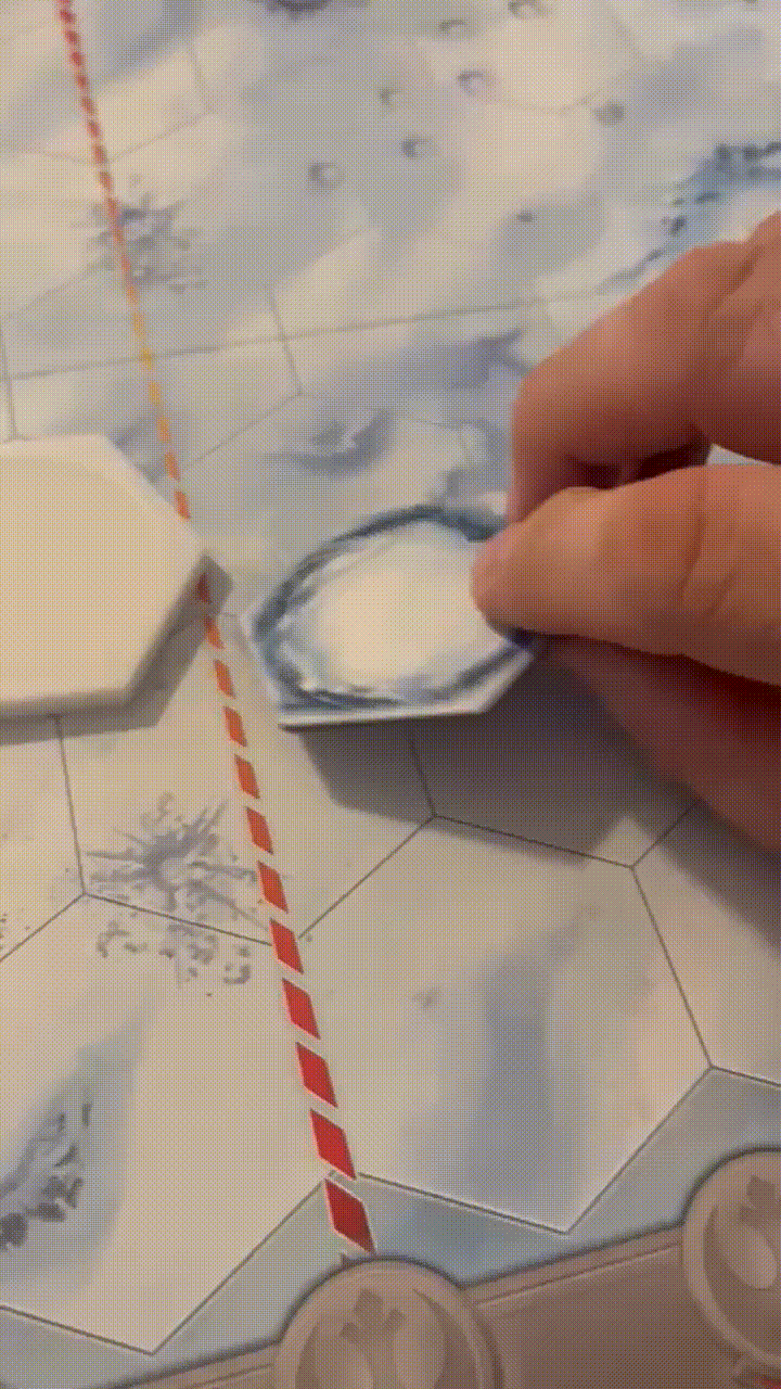Battle of Hoth rising tile with recess for silicon rubber pad