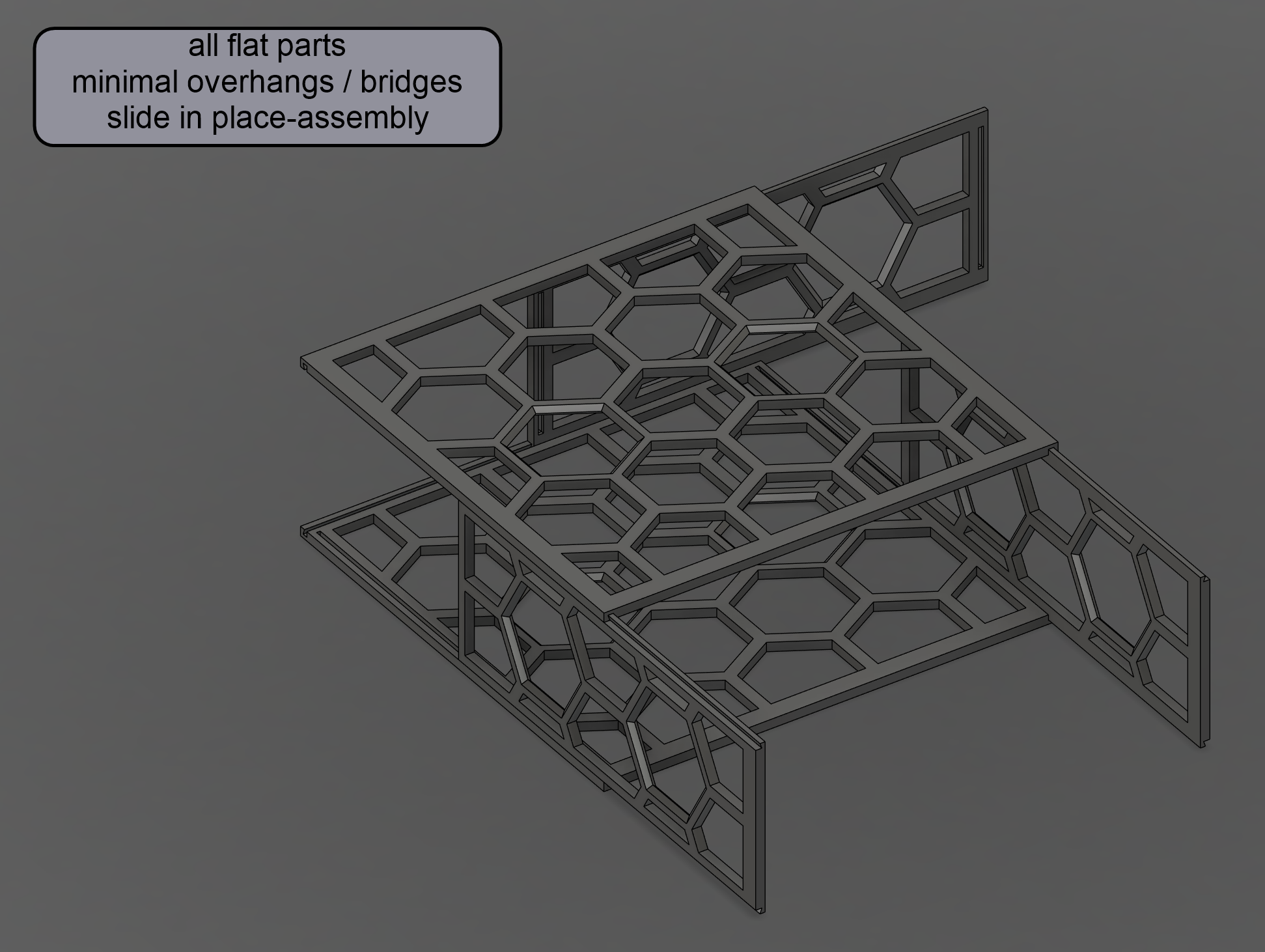 Miniatura 2 do modelo 3D The Hex Box - StackBox - prints flat!