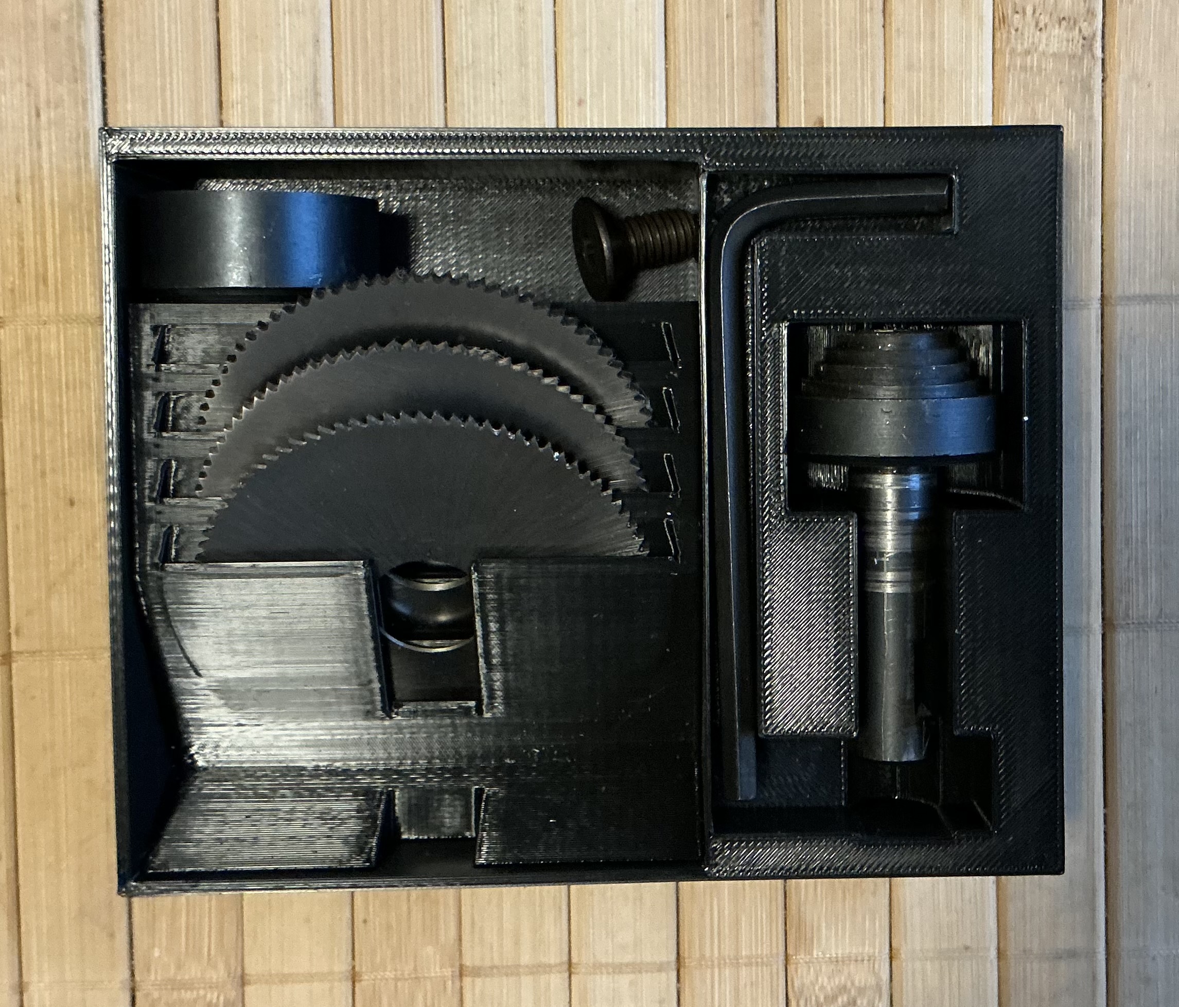 Slitting saw storage tray