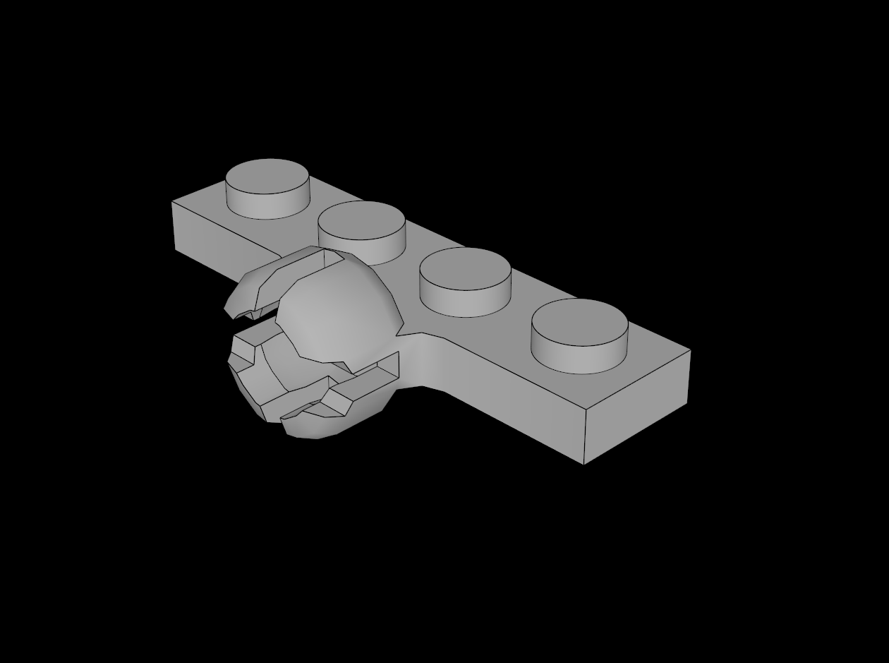 Lego Compatible (3183c.dat) Plate  1 x  4 with Towball Socket Short with  4 Slots