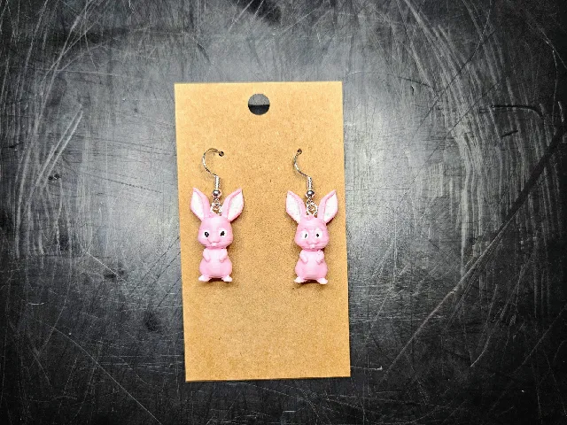 Sweet Pink Bunny Earrings