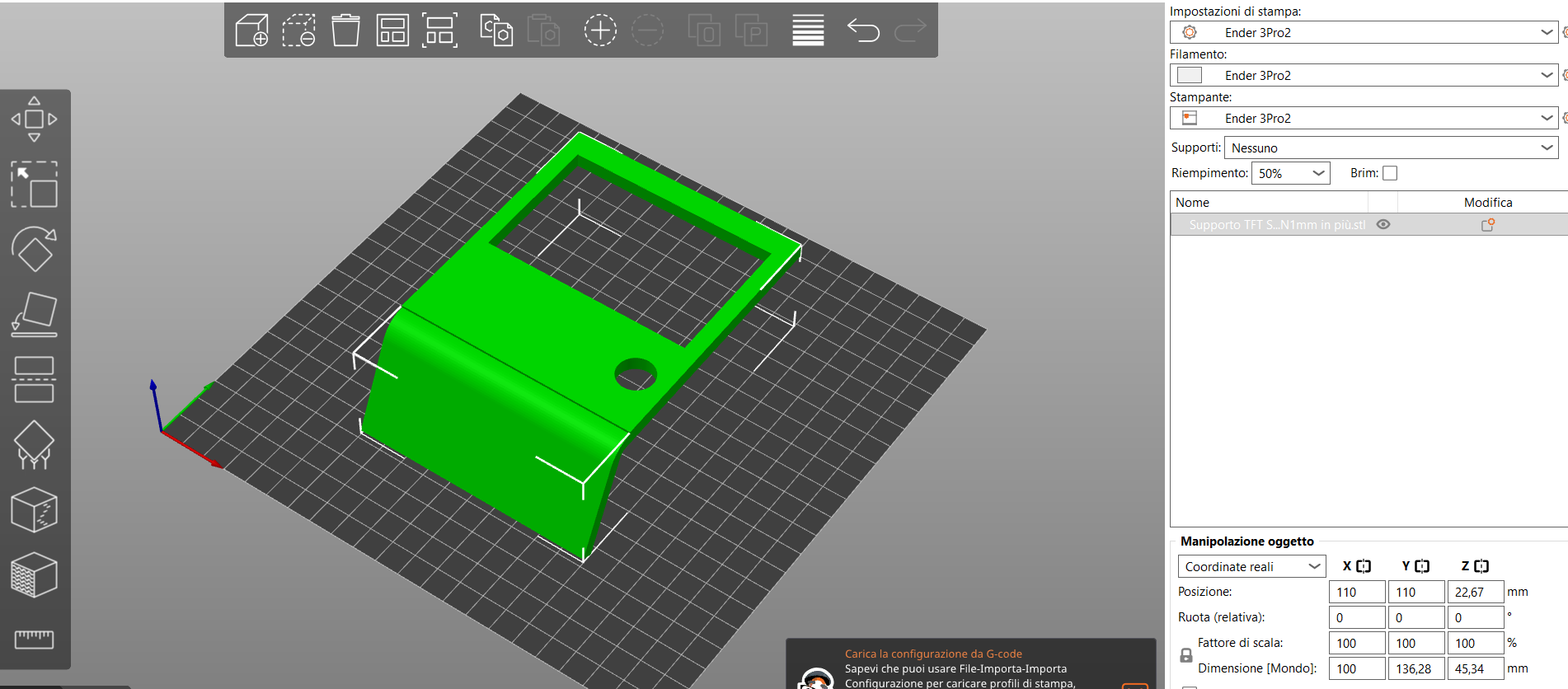 Supporto per TFT35- per ender 3/Pro