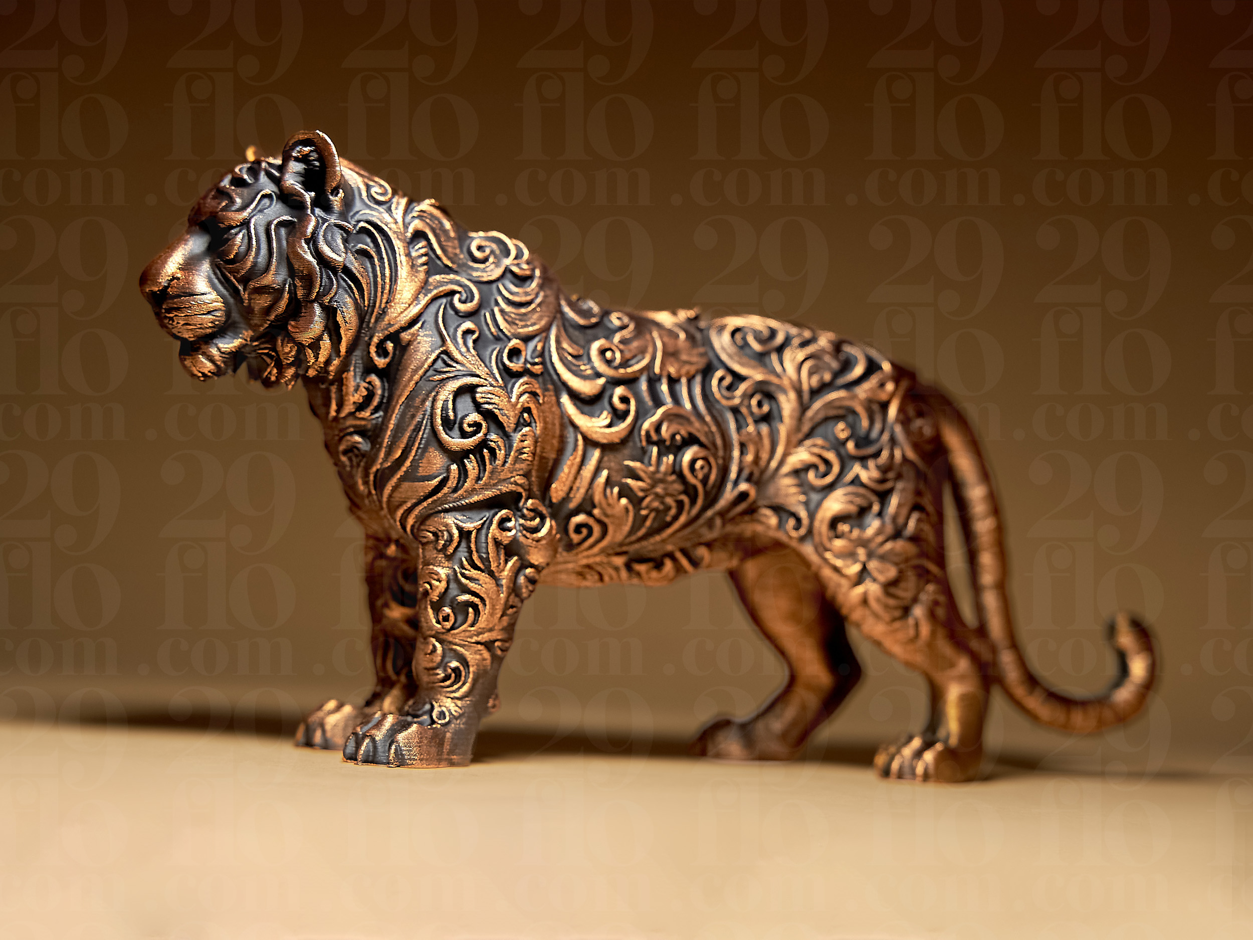 Floral Tiger Sculpture