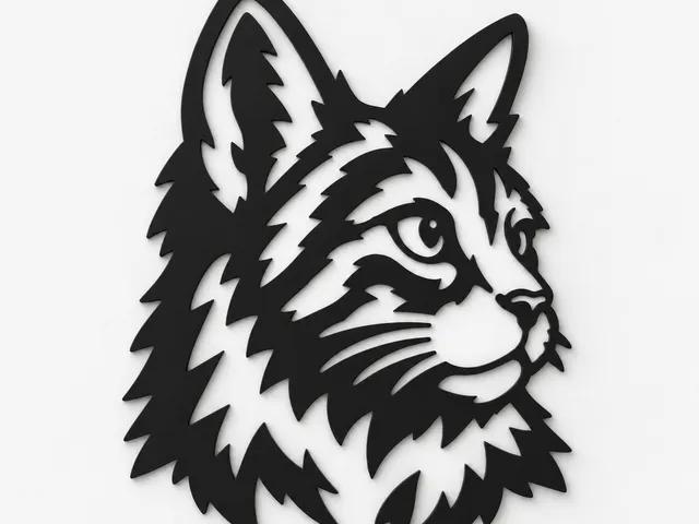 Cat Silhouette Wall Art – Decorative 3D Print