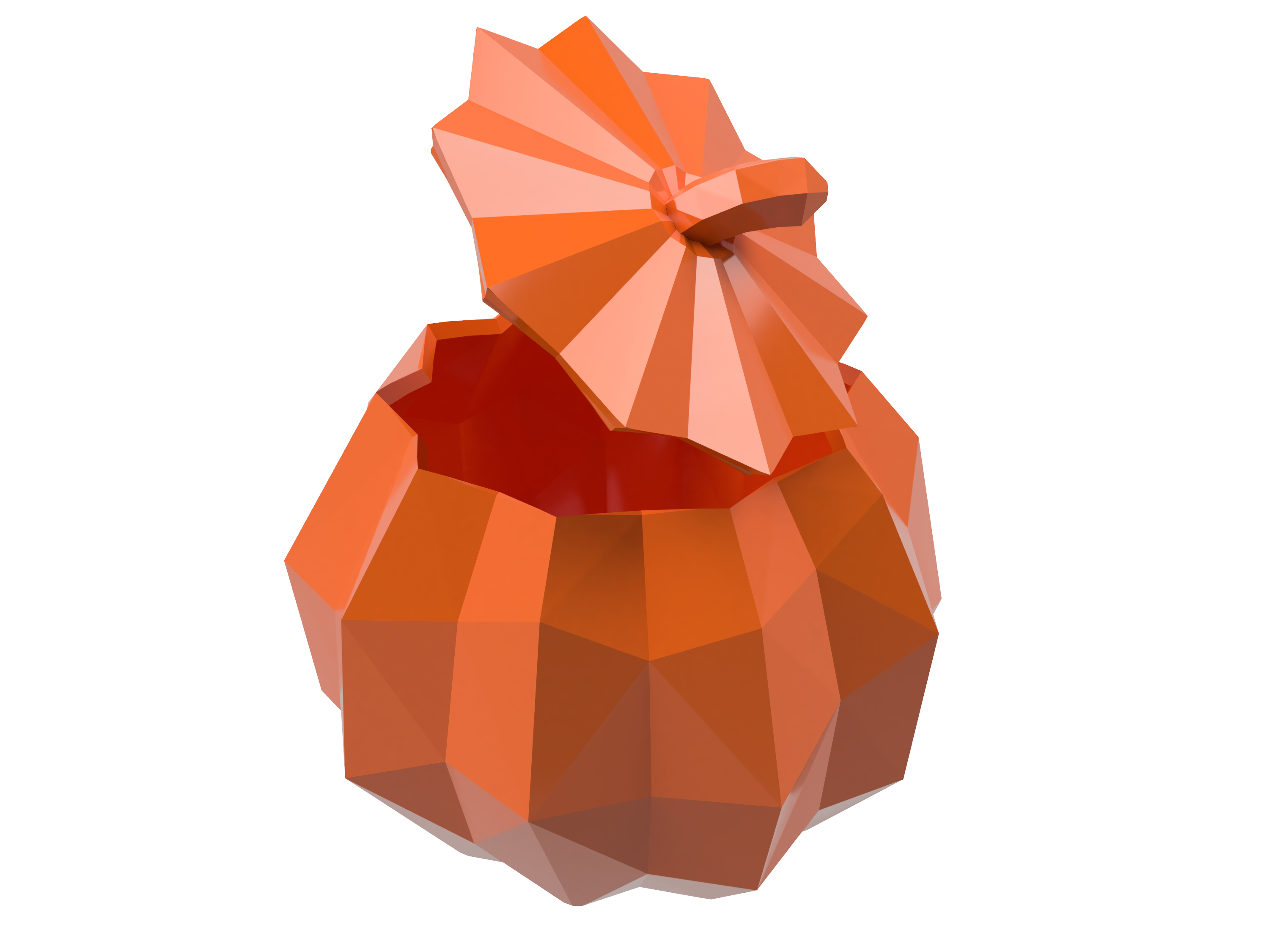 Miniatura 5 do modelo 3D Low-Poly Pumpkin Pot