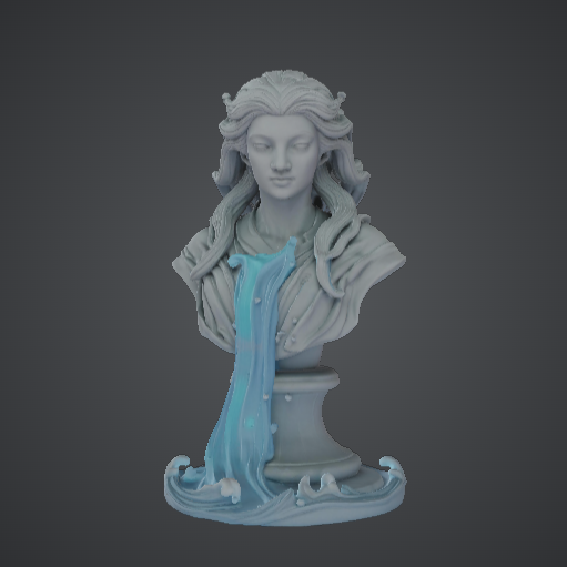Waterfall Goddess Bust – Flowing Water Portrait