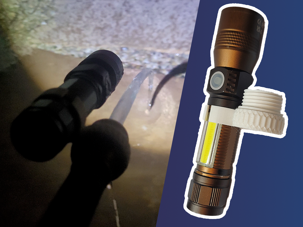 Useless Hose Nozzle (Flashlight Adapter)