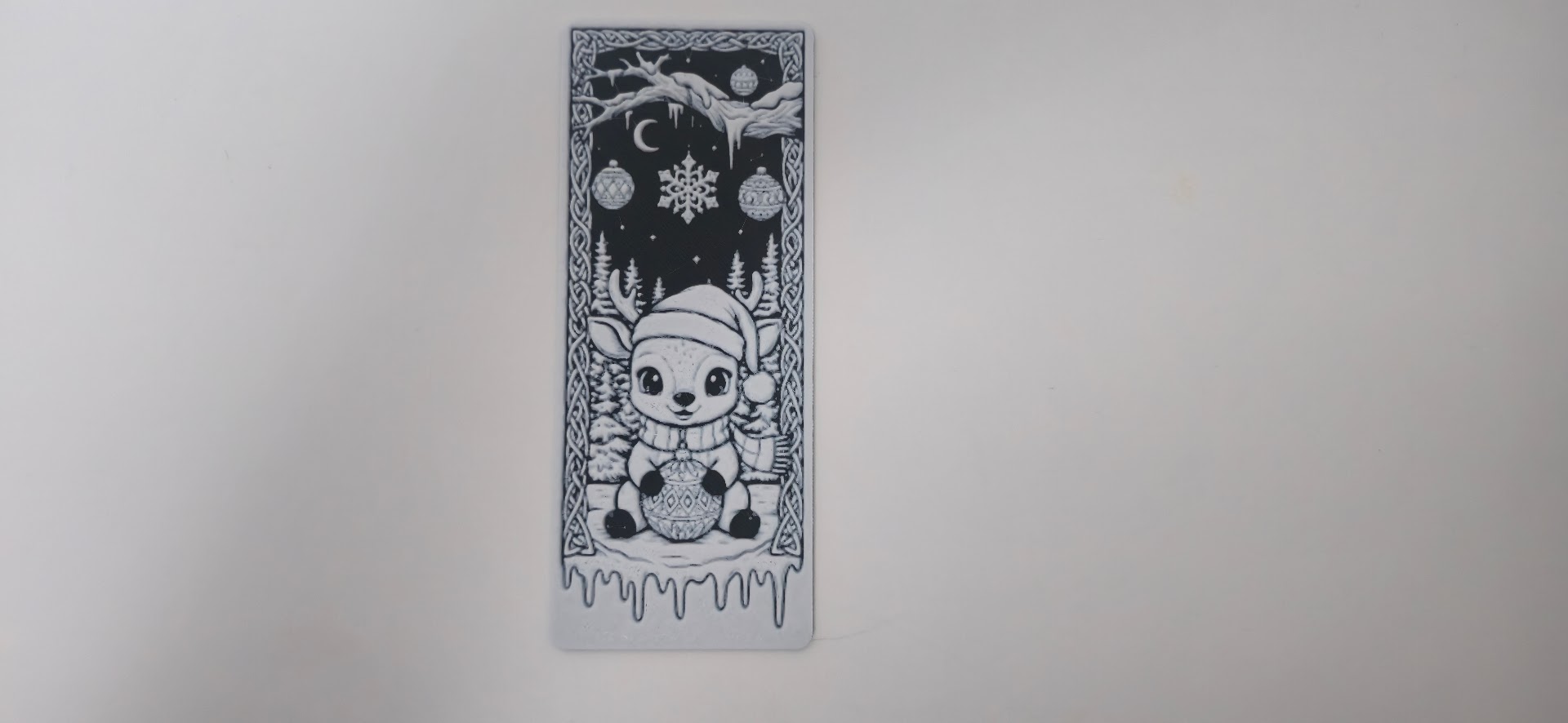 Cute Baby Deer Christmas Bauble Bookmark