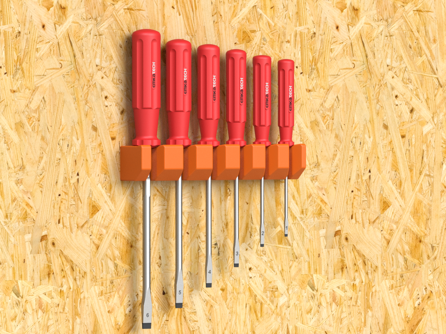 Screwdriver Holder Size 1–6 with Hidden Dovetail Wall Mount