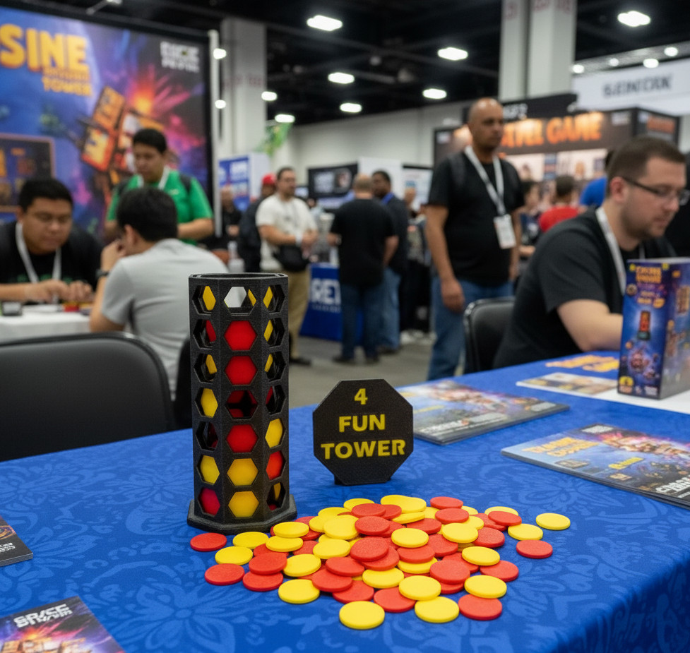 4 FUN TOWER Travel Game - Connect 4 in 3D (4 Gewinnt Reisespiel)