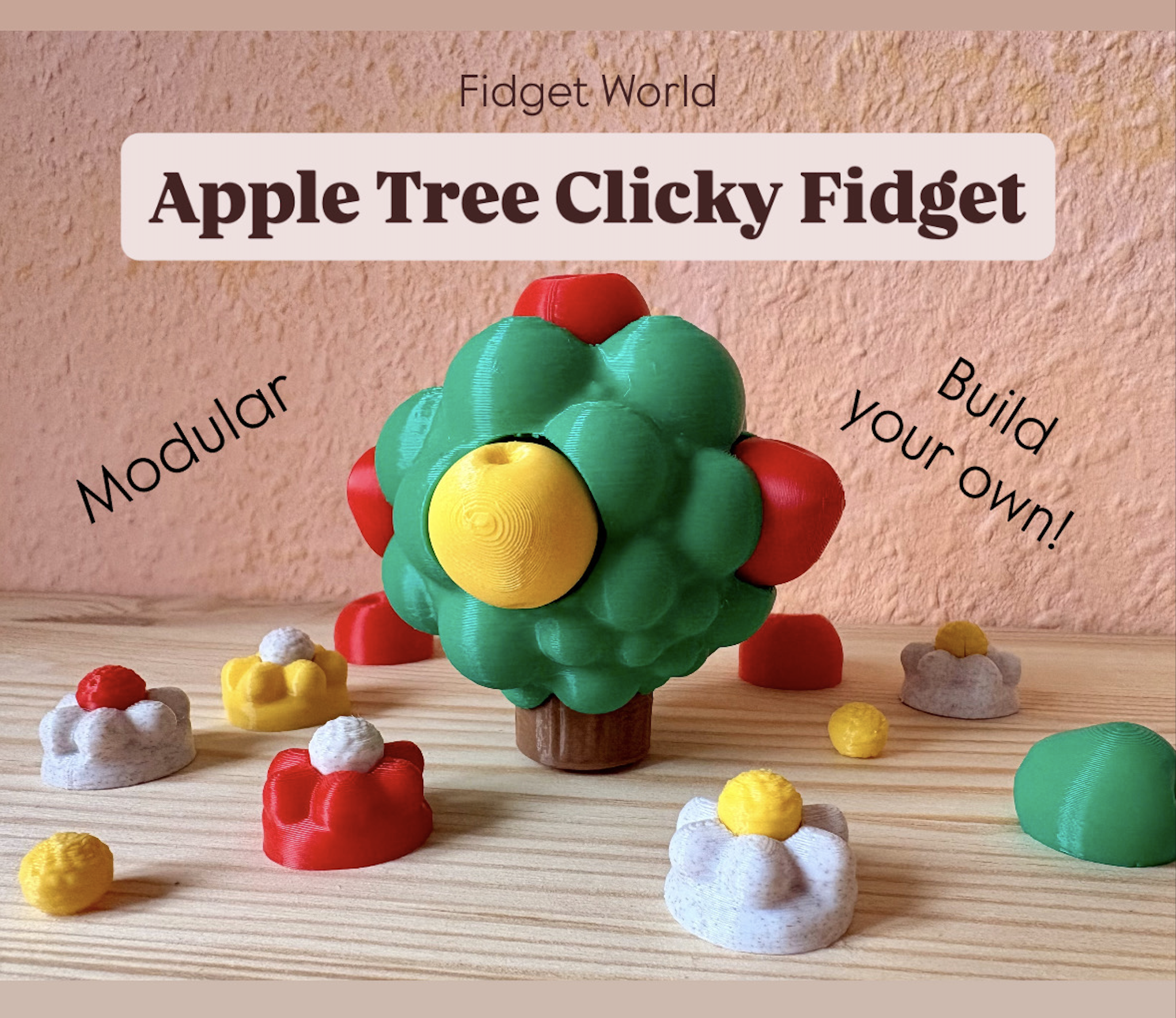 Fidget World I Apple Tree Clicky Fidget Toy
