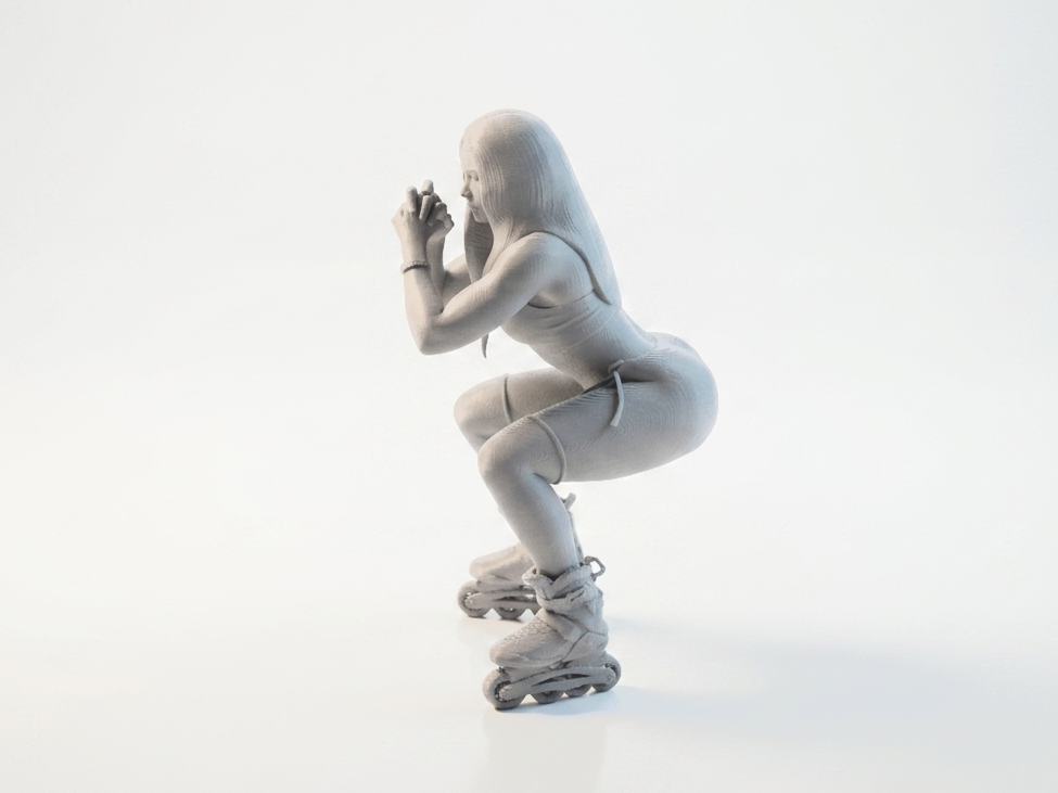Rollerblade Lady Figurine Female Sports 3D Printable