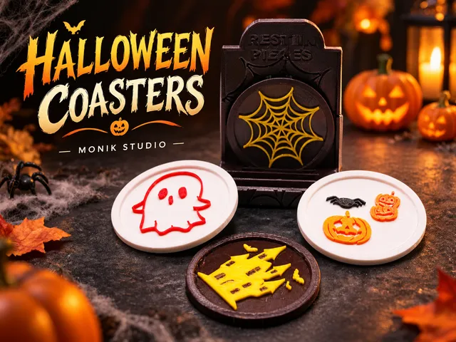 Halloween Coasters & Holder – 3D Printed Spooky Decor