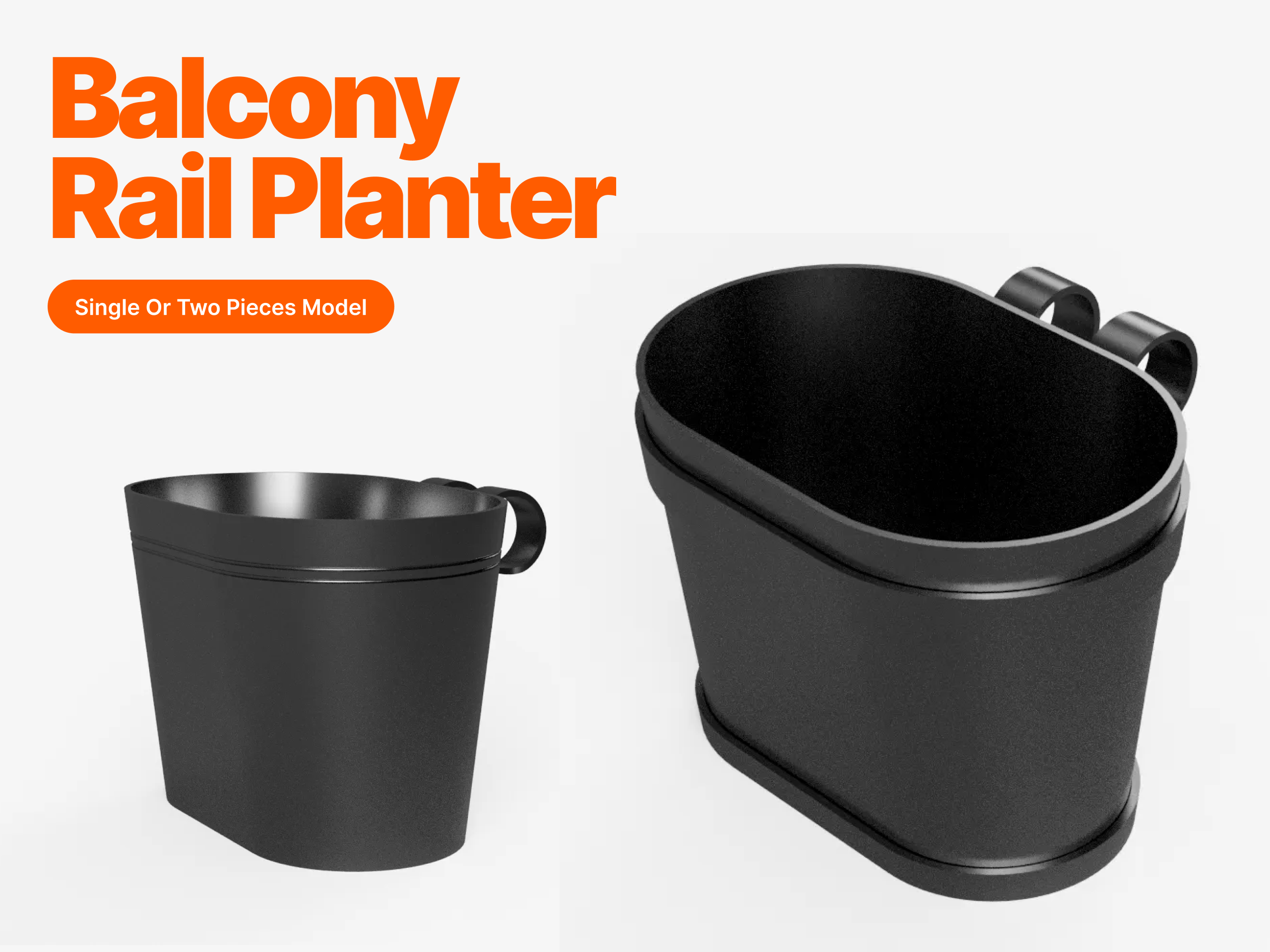 Balcony Rail Planter (Single or Two Pieces Model)