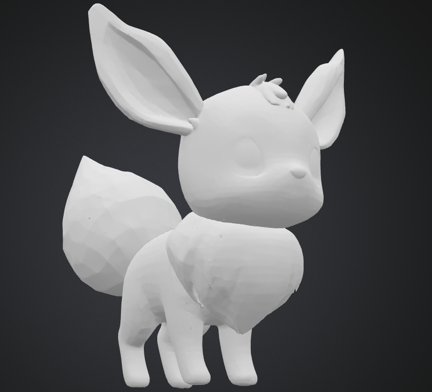 A black and white Eevee without colour