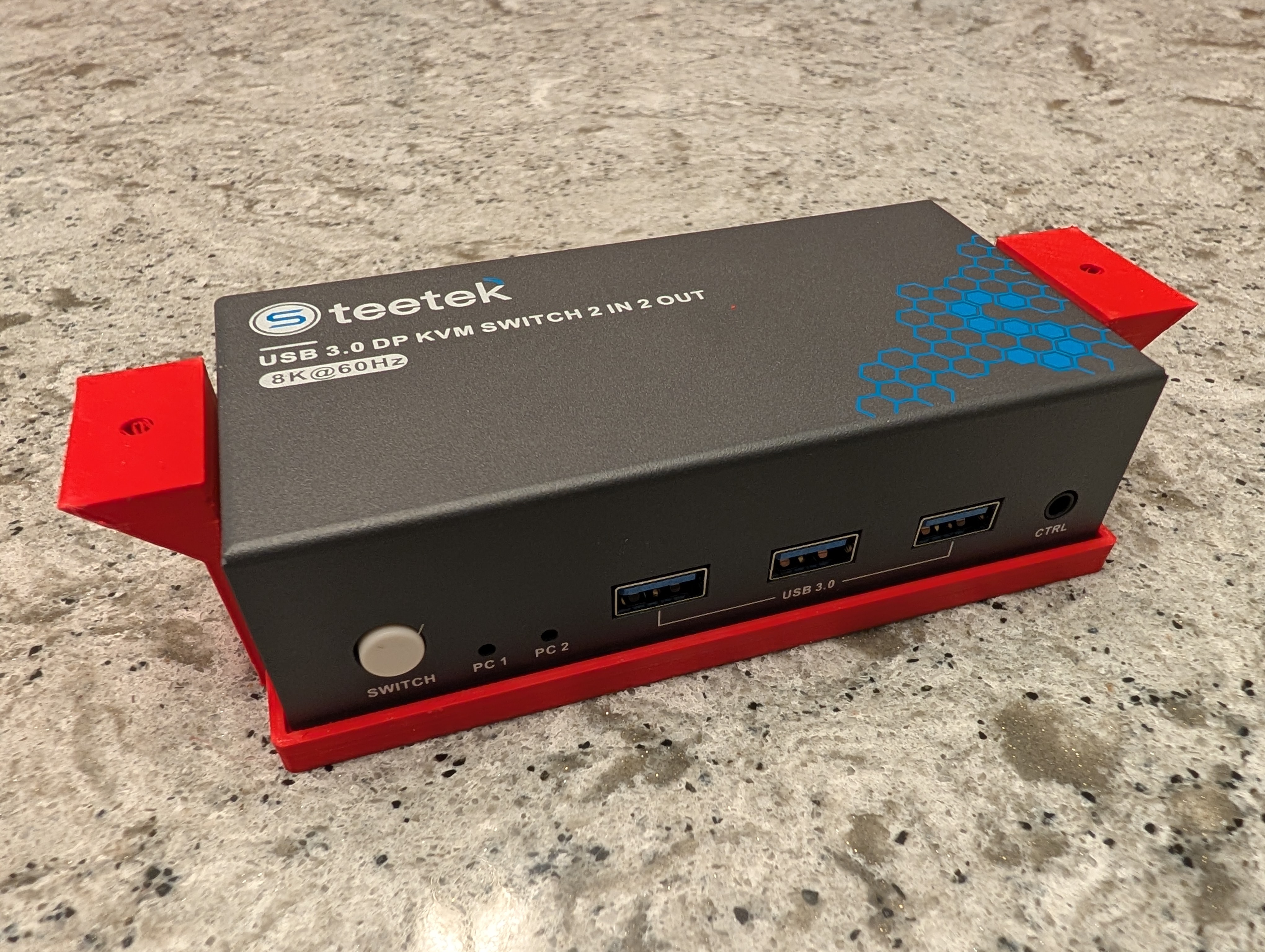 Under Desk Mount for teetek USB 3.0 Dual Display Port KVM