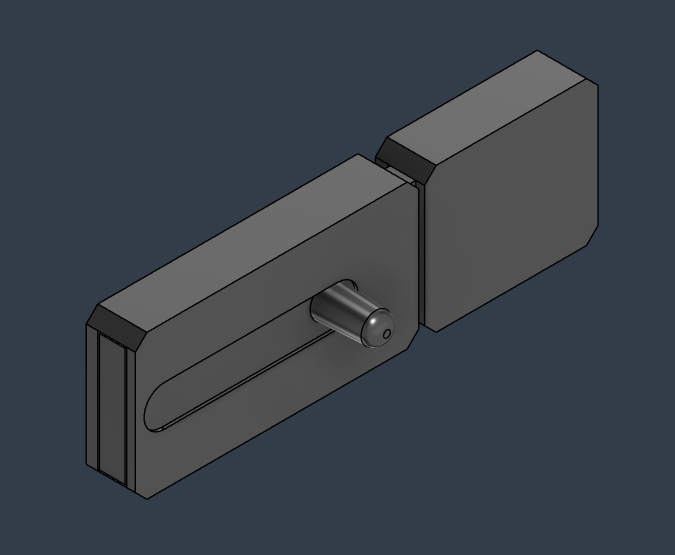 Print-In-Place Glue-On Sliding Lock | 80mm Compact Latch