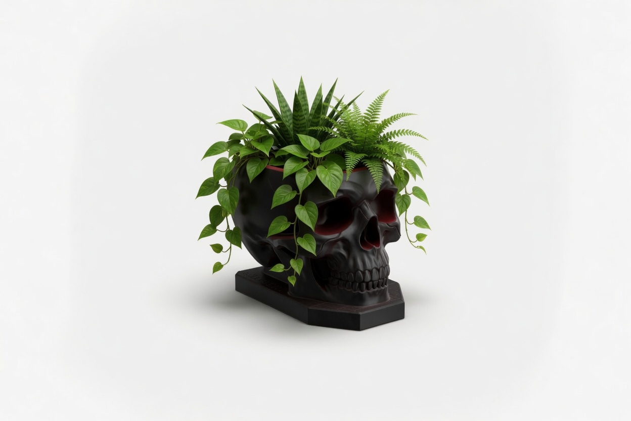 Miniatura 2 do modelo 3D Skull Planter Pot