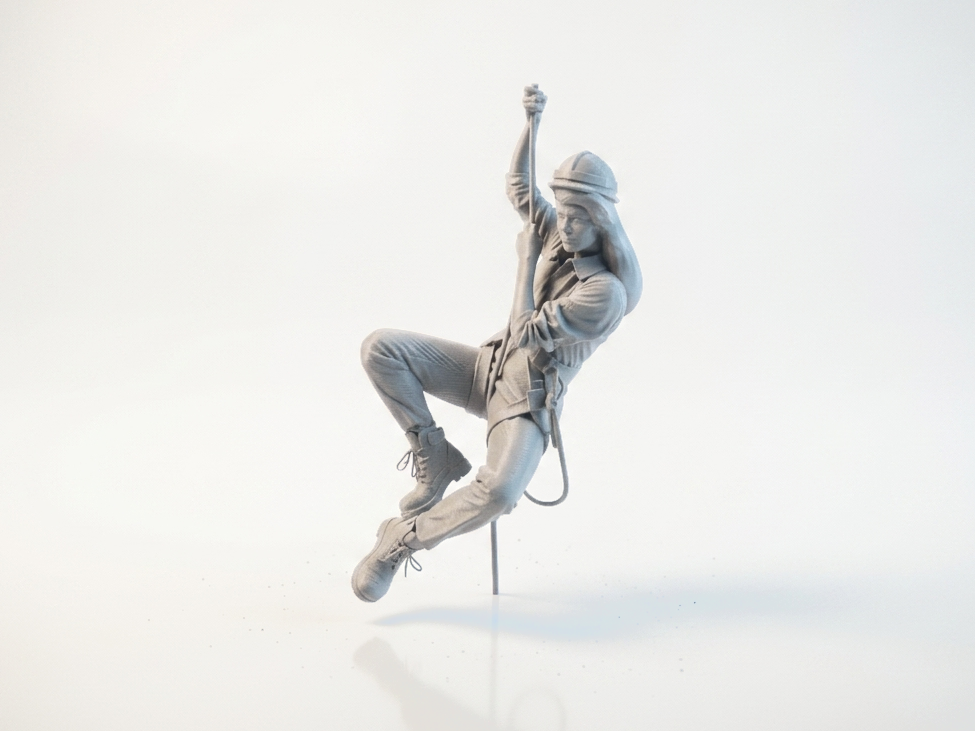 Firefighter Rappelling Figurine Action Hero 3D Printable