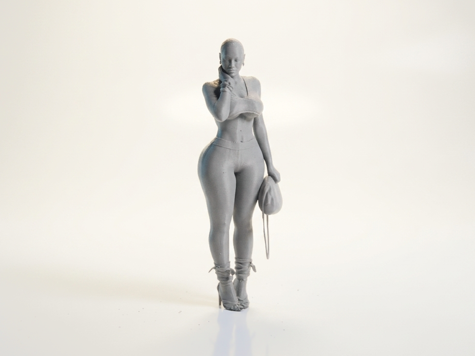 Long Braids Girl Figure Female Statue 3D Printable