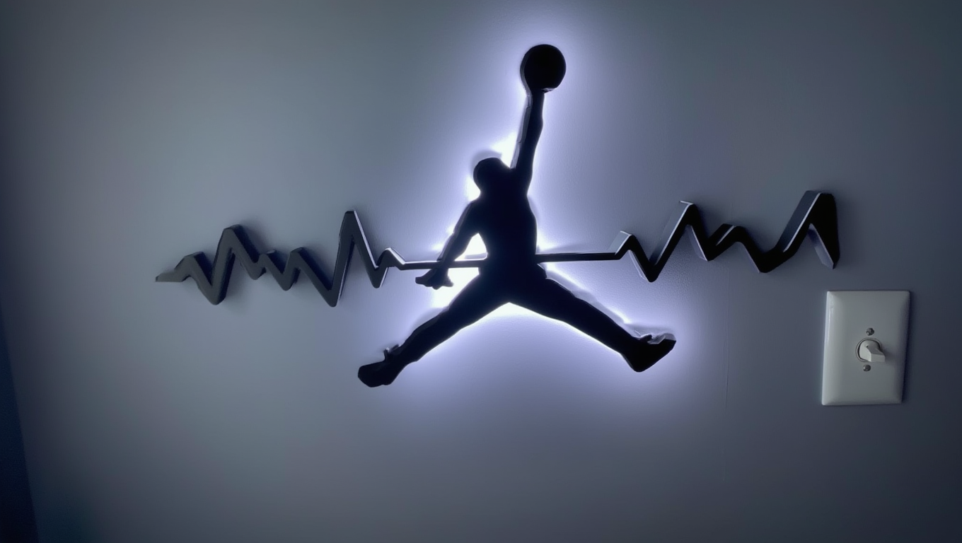 Basketball Heartbeat Wall Art
